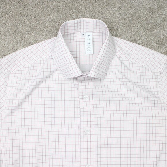 State & Liberty Shirt Men Medium Red/White Athletic Fit 4 Way Stretch L/S Button - Picture 6 of 15